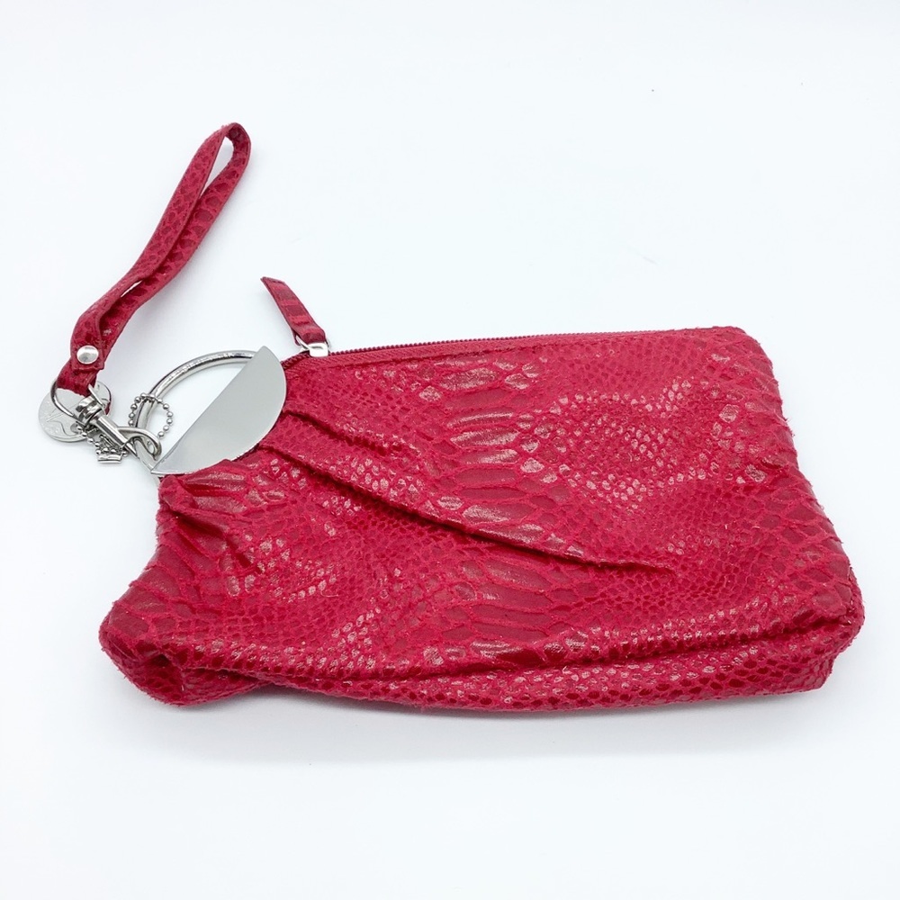 Fashion Bug Clutch Purse Red Faux Leather‎ 8" x 4.5"